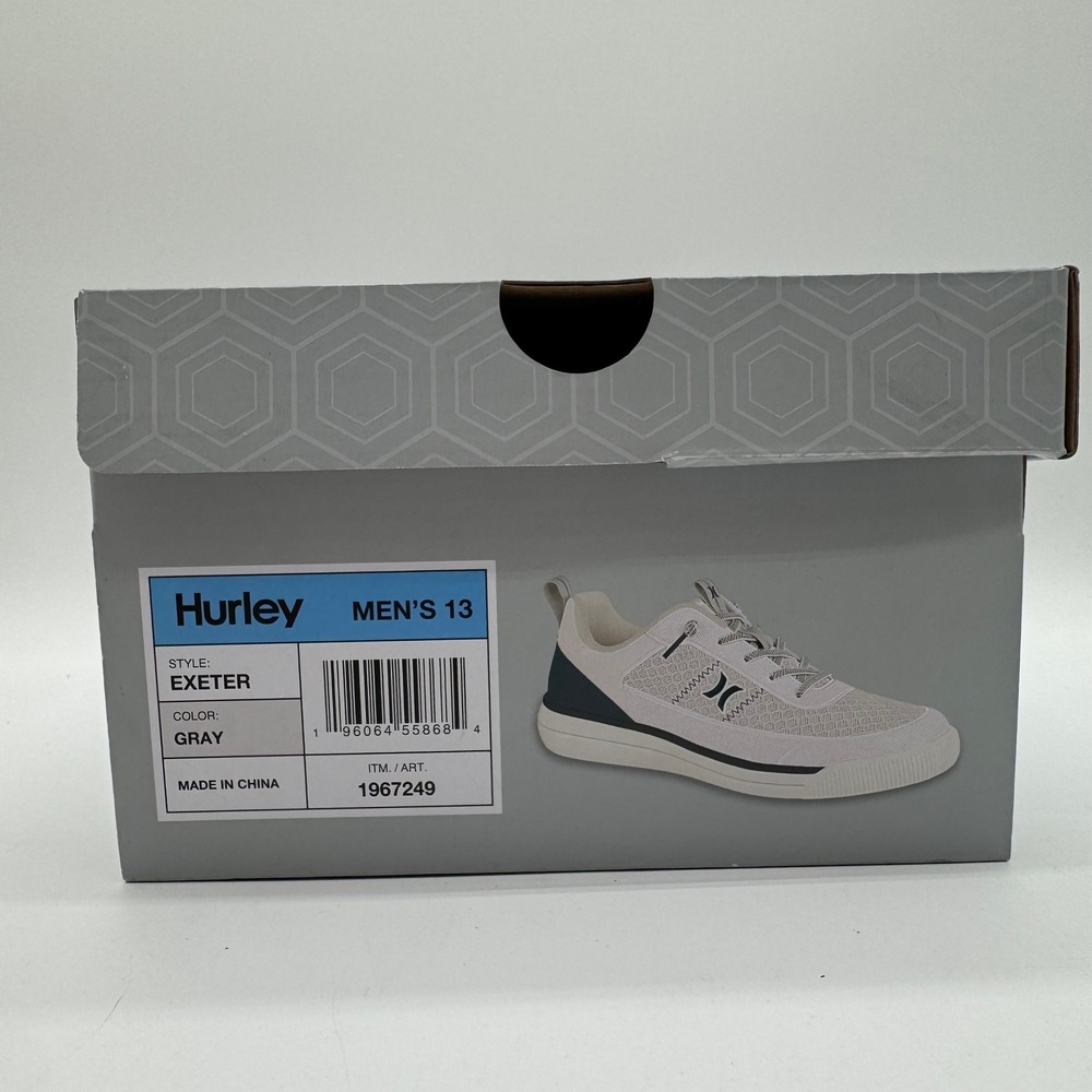 Hurley Exeter Gray Mesh Casual Sneakers Men's Size 13 New With Box - Picture 8 of 8